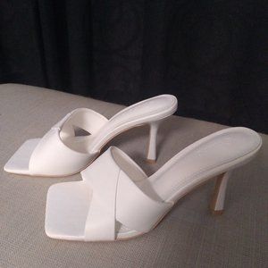 New White Open Toe Heels